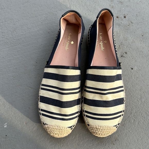 Kate Spade Striped Navy espadrilles size 9.5 - Picture 2 of 8